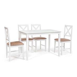 Обеденный комплект Хадсон (стол + 4 стула) id 13693 pure white (белый 2-1) арт.13693 во Владикавказе